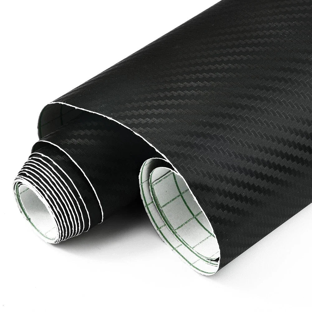 Car Exterior 3D Matt Black Carbon Fiber Vinyl Film Sticker Decal
