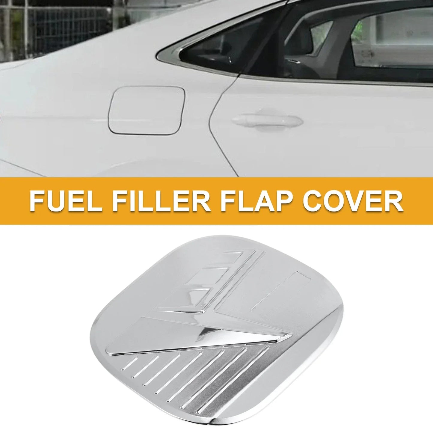 Fuel Tank Door Cap for Hyundai Tucson 2021-2025 Gas Tank Flap Chrome Silver