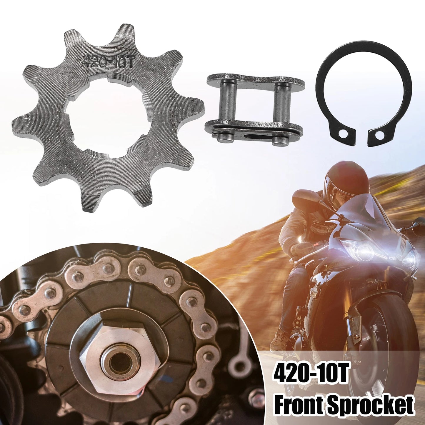 Set of 1 Front Engine Sprocket for Dirt Bike Mini Bike (420 10T 20mm)