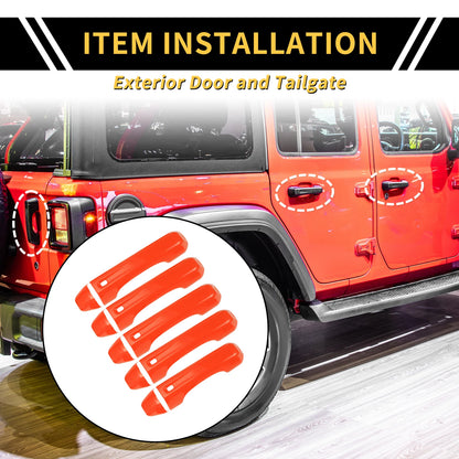 Set of 1 Door Tailgate Handle Cover for Jeep Wrangler JL JLU (2018–2022) Orange