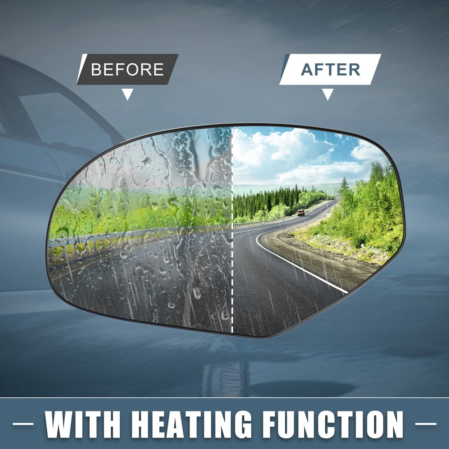 Heated Driver Left Side Mirror Glass for Chevy Silverado Avalanche Suburban (2007-2014)
