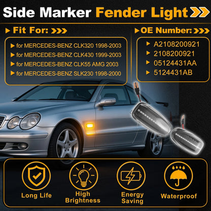 Set of 2 Side Marker Fender Lights A2108200921 for Mercedes-Benz CLK320 (1998–2003)