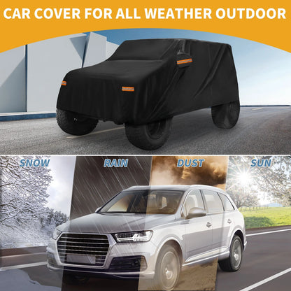 Car Cover Waterproof All Weather for Jeep Wrangler 2DR (190T-PU)