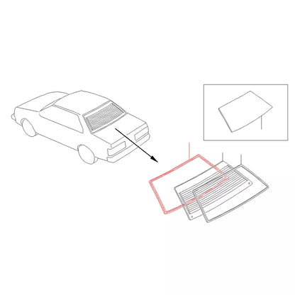 Rear Windshield Rubber with Channel for Datsun Nissan Sunny Sentra B11 Tsuru 1982-1990