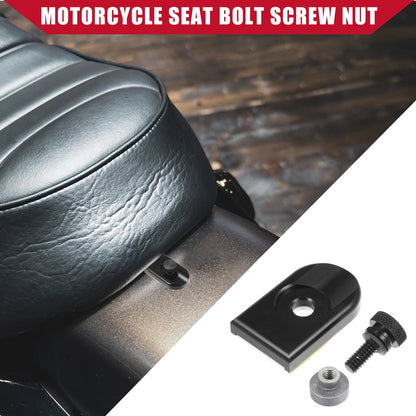 Set of 4 Motorcycle Seat Bolt Screws with Cover Nuts for Harley Davidson Dyna