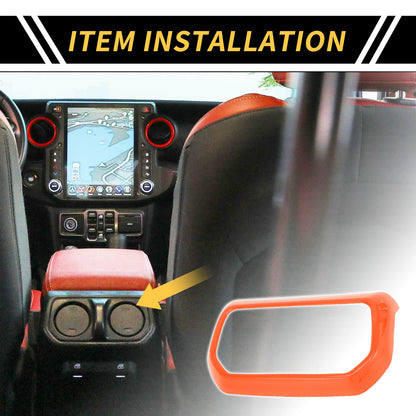 Rear Air Vent Armrest AC Outlet Panel Cover for Jeep Wrangler JL JLU (2018–2023) - Orange
