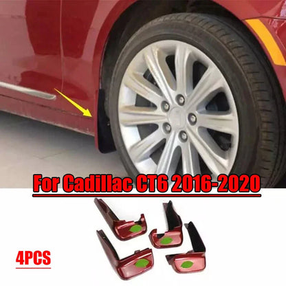 Mud Flaps Splash Guards Fender Mudguards Red for Cadillac CT6 (2016–2020)