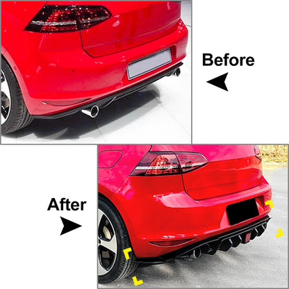 Glossy Black Rear Bumper Protector Lip for VW Golf 7 GTD (2014-2017)