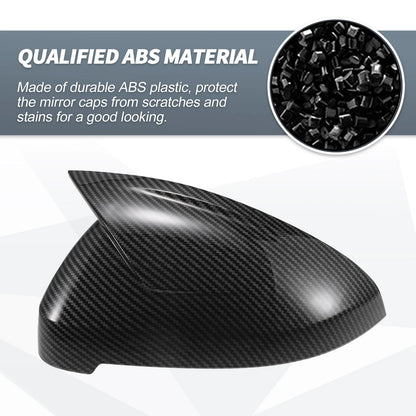 1 Pair Rearview Mirror Cover Cap Black Carbon Fiber for Audi A4 A5 (2008–2020)