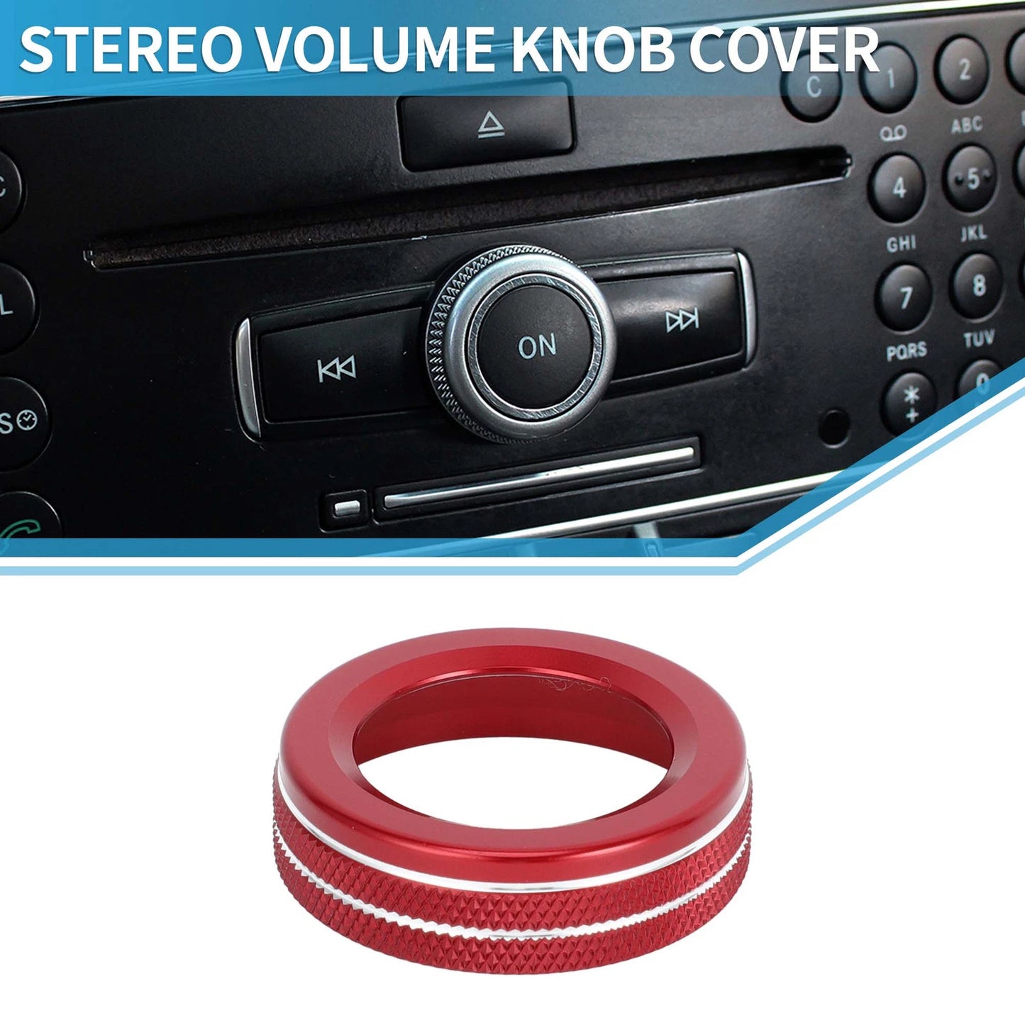 Tune Knob Cover for Mercedes Benz A B C E S CLA GLA (1 Pc, Red)