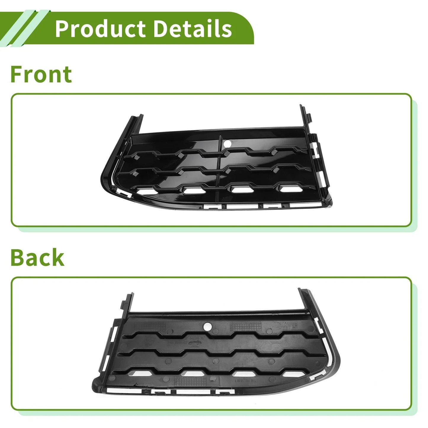 1 Pc Front Left Fog Light Grill for BMW 7 Series (2015-2020) Black
