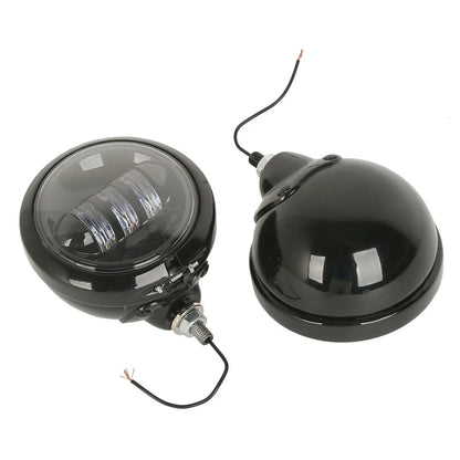 4.5" Black LED Auxiliary Spot Fog Lights for Harley