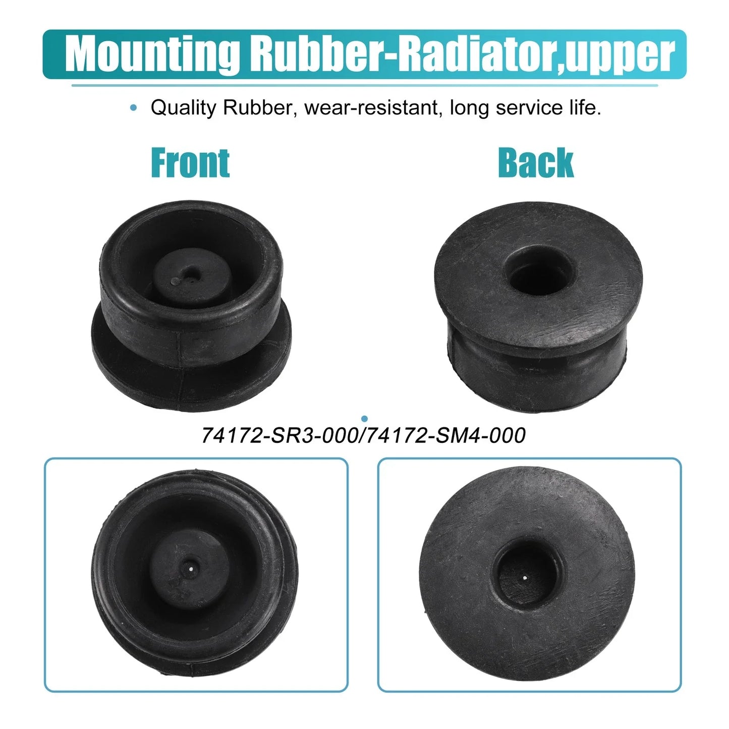 2 x Lower Radiator Mount Insulators for Honda Accord (1996-1998)