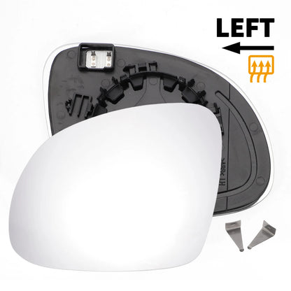 Left Side Heated White Mirror Glass for SEAT Alhambra, SKODA