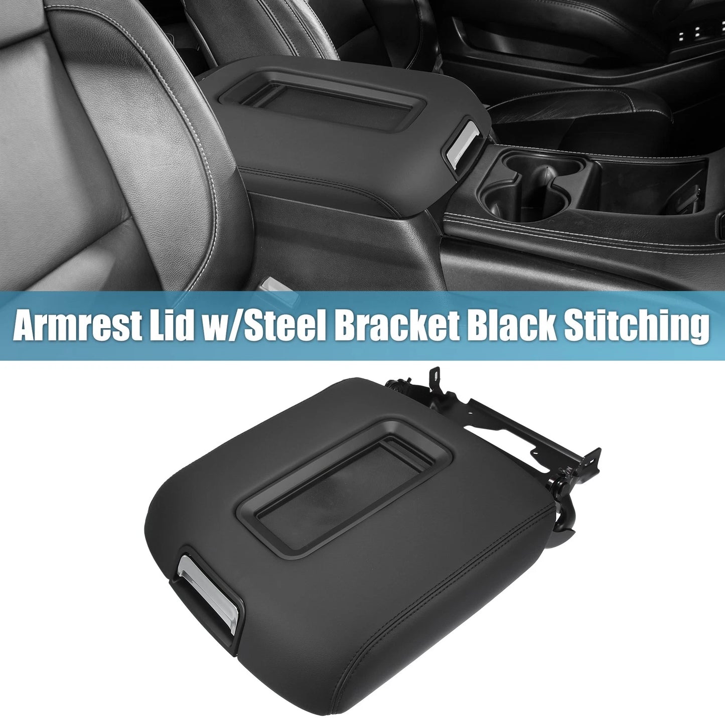 Center Console Armrest Lid Cover with Bracket for Chevy Silverado