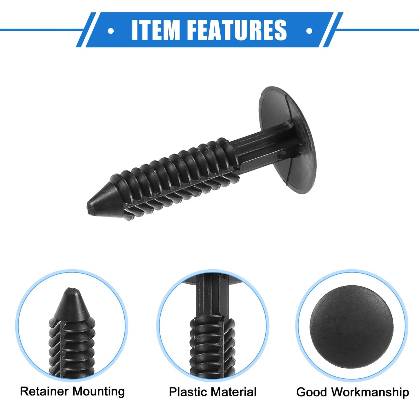 15Pcs Canopy Seal Buckle Clips for Ford Mustang (2005–2012) Black
