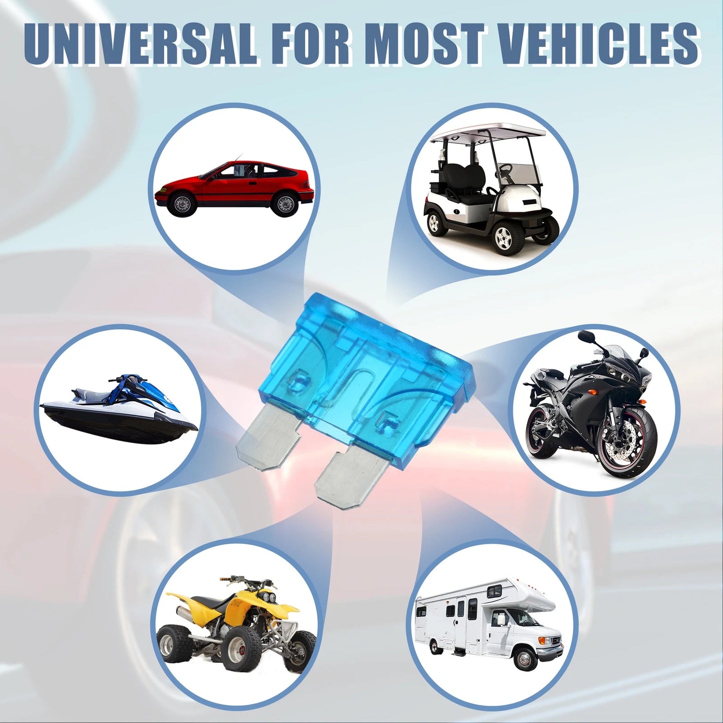 10pcs Blade Style Fuses 15A for Car Boat Truck SUV Motorcycle (Universal)