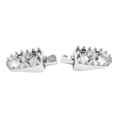 CNC Wide Fat Foot Pegs MX Style Chrome for Harley Dyna Sportster Fatboy