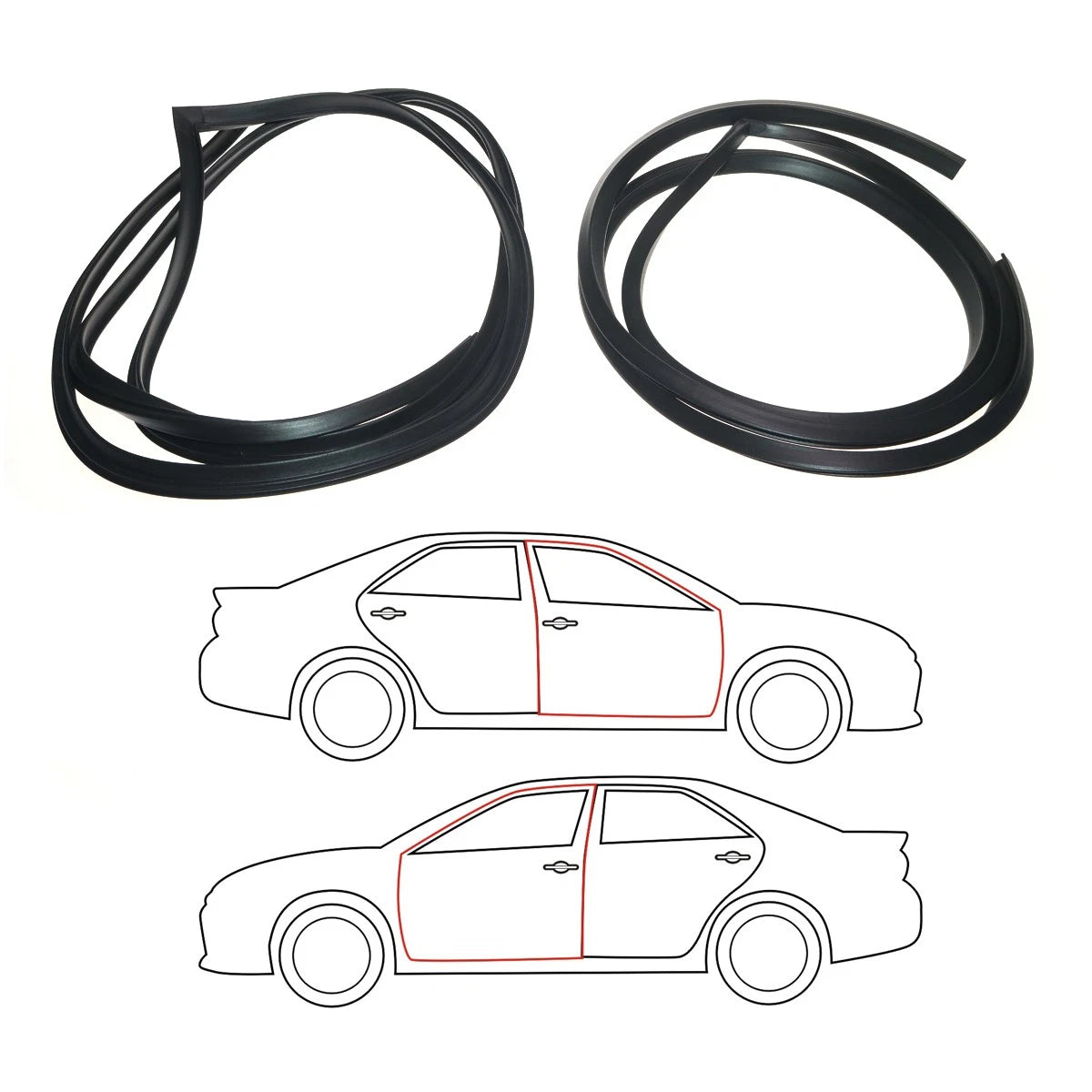 Front Door Weatherstrip Pair for Toyota Corona Sedan (1964–1970)