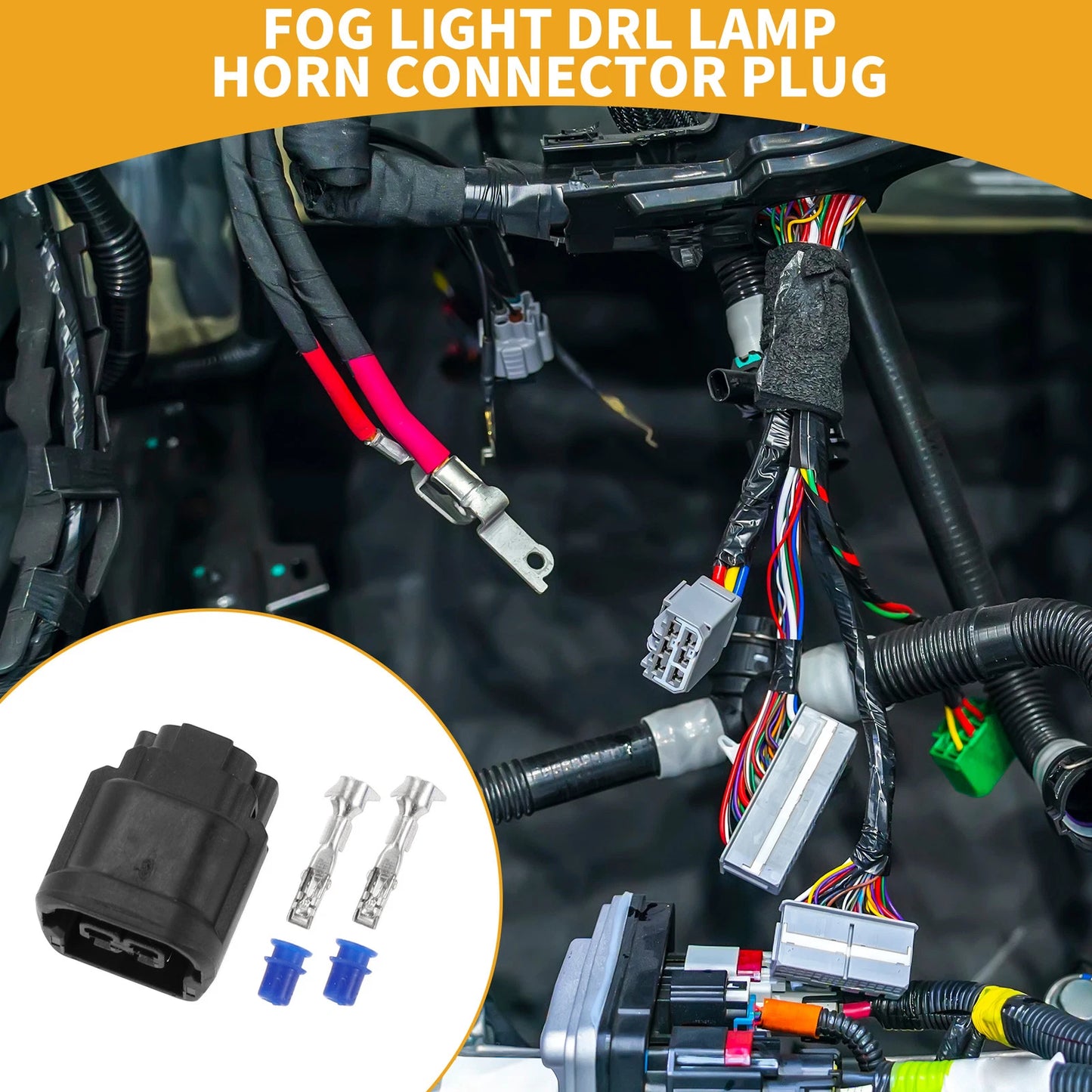 2 Pin Fog Light DRL Lamp Connector Plug for Honda (Year Range Not Specified)
