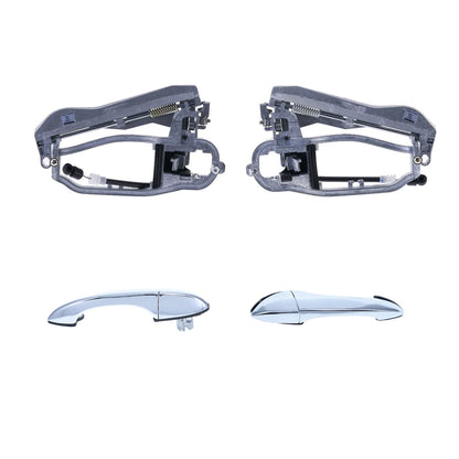 4pcs Rear LH+RH Chrome Outer Door Handle and Carrier for BMW X5 (2000–2007)