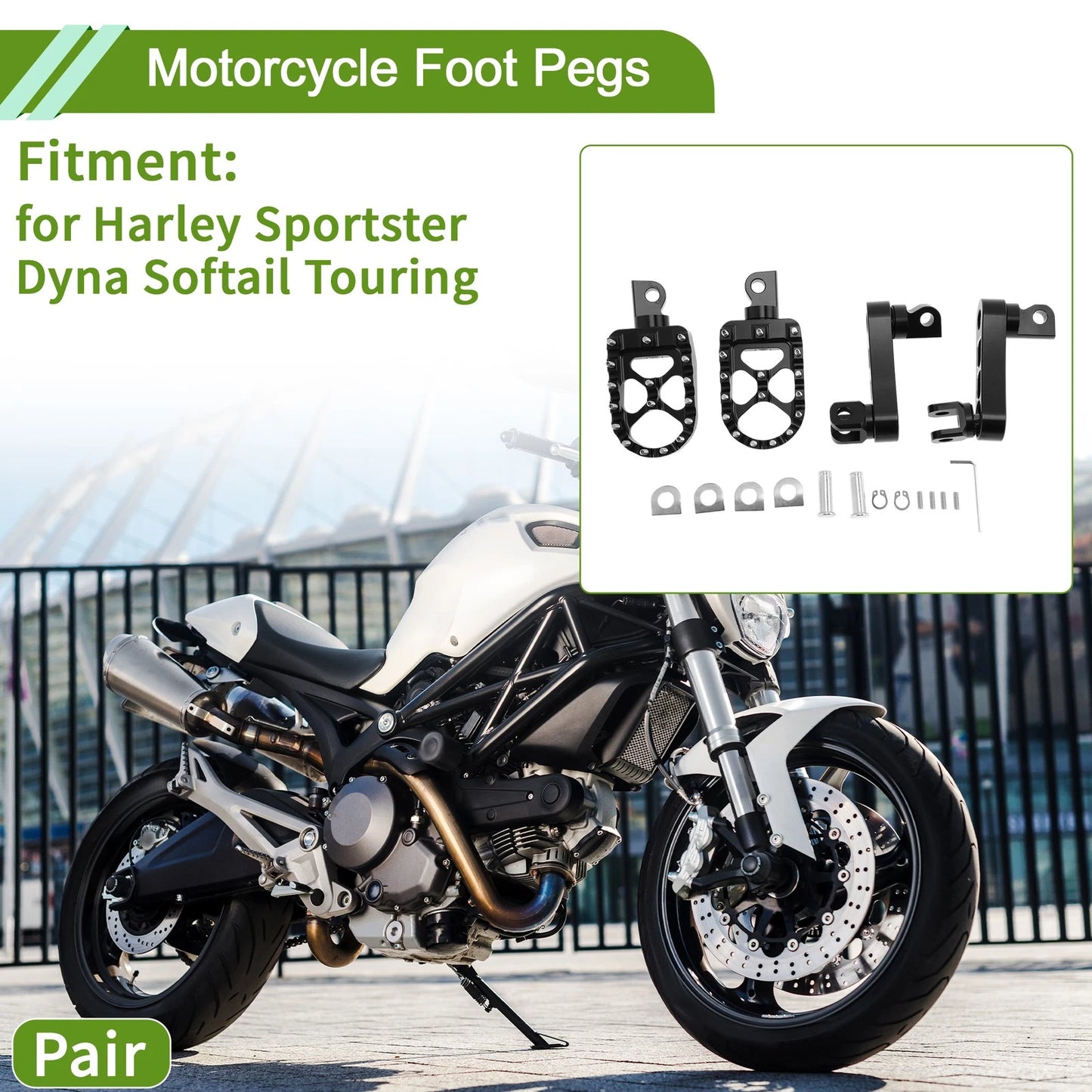 Foot Pegs for Harley Sportster Dyna Softail Touring