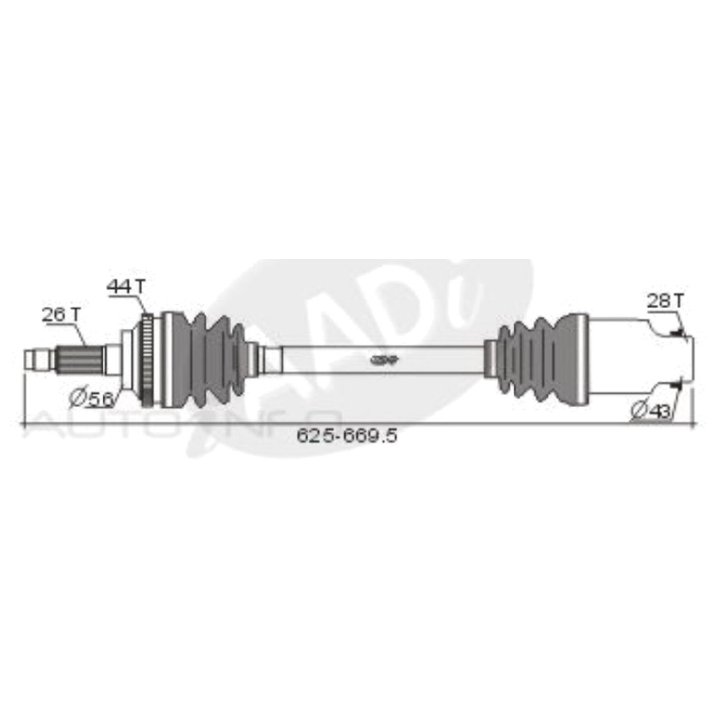 RH CV Shaft for Mazda 323 (1994–1996)