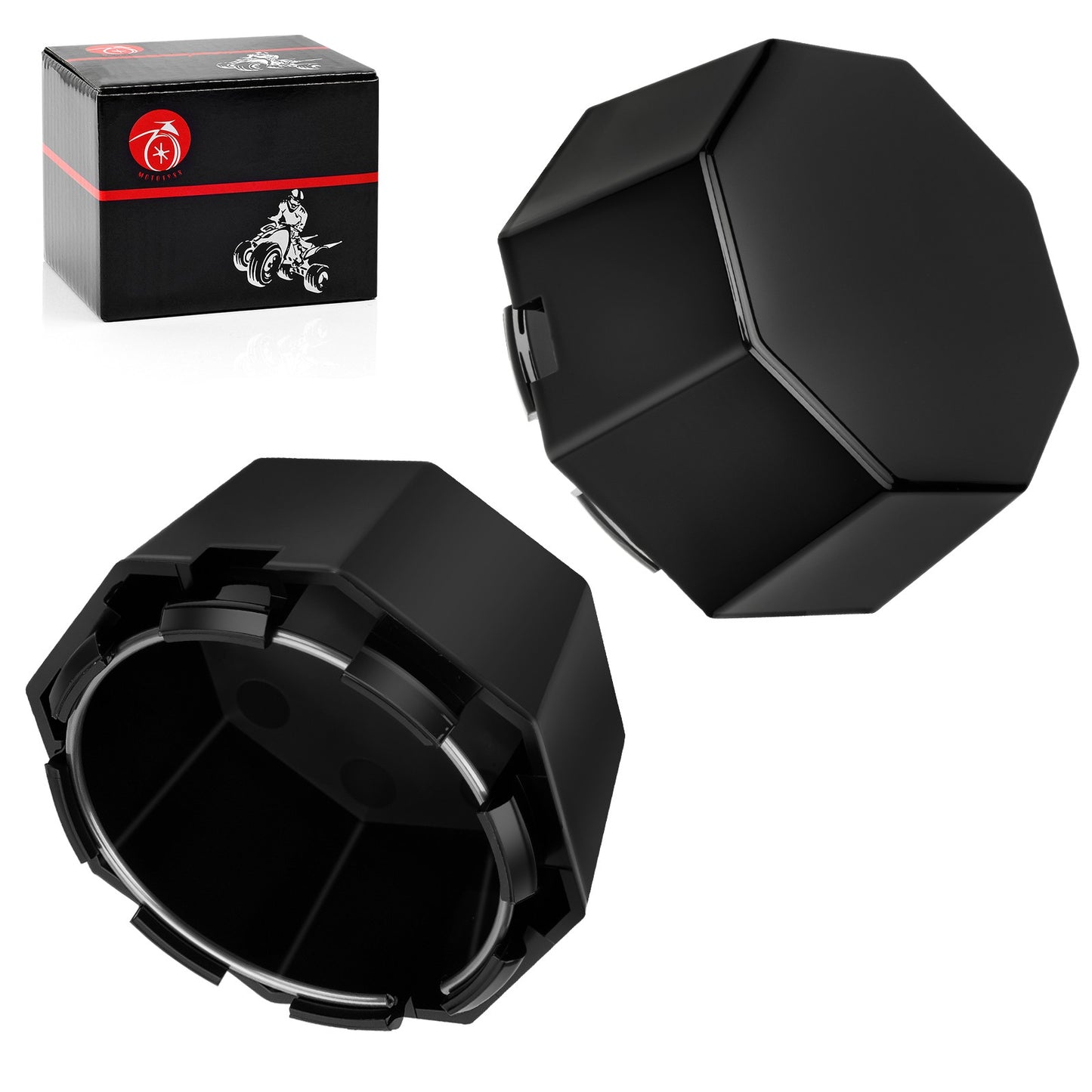 Set of 2 Black Center Wheel Hub Caps for Polaris Sportsman 570 SP (2015–2016)