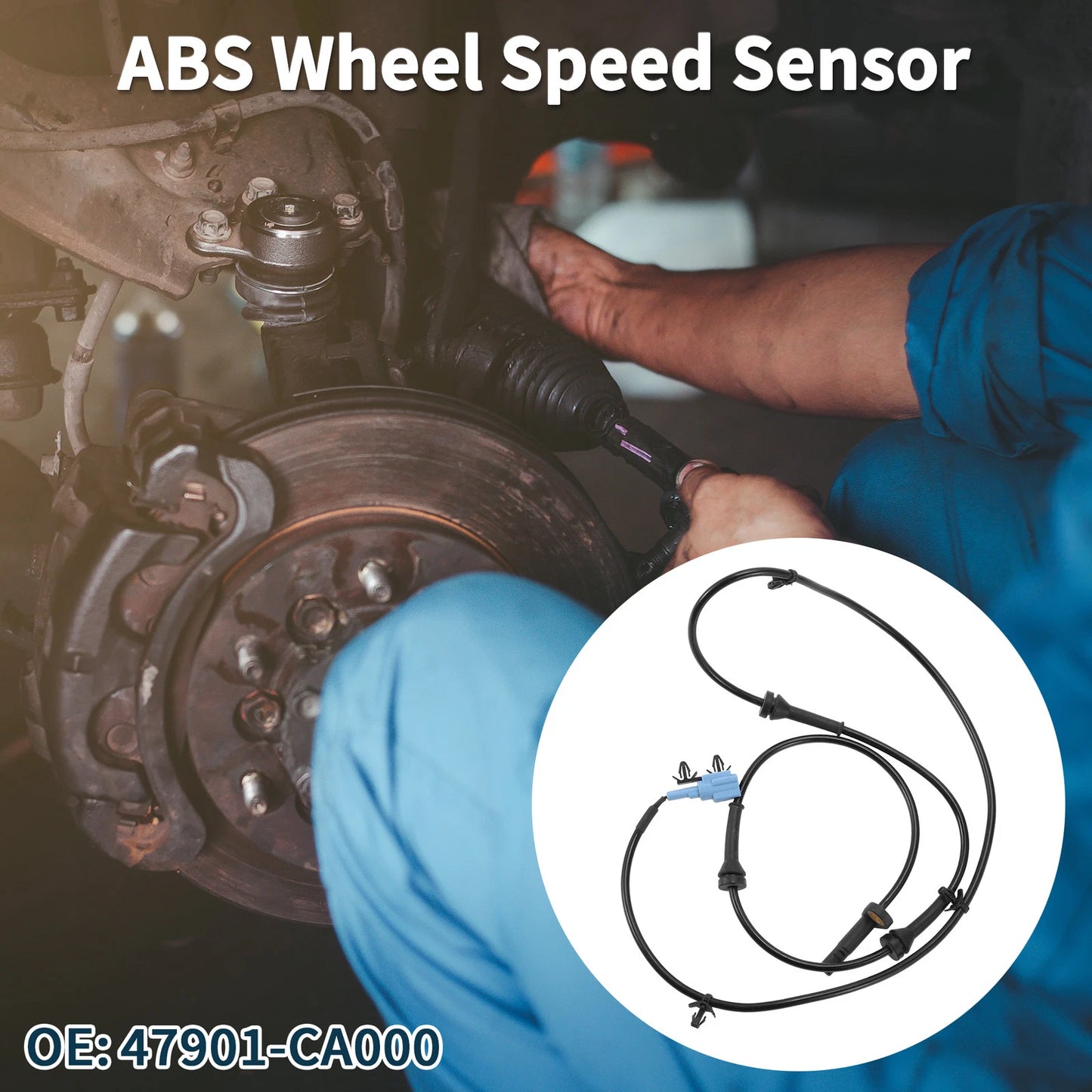 ABS Wheel Speed Sensor No. 47901-CA000 for Nissan Murano (2003–2007) Rear Left