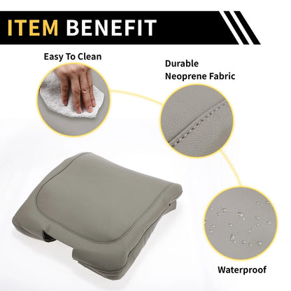 Center Console Armrest Cover for Dodge Ram Microfiber Leather Grey