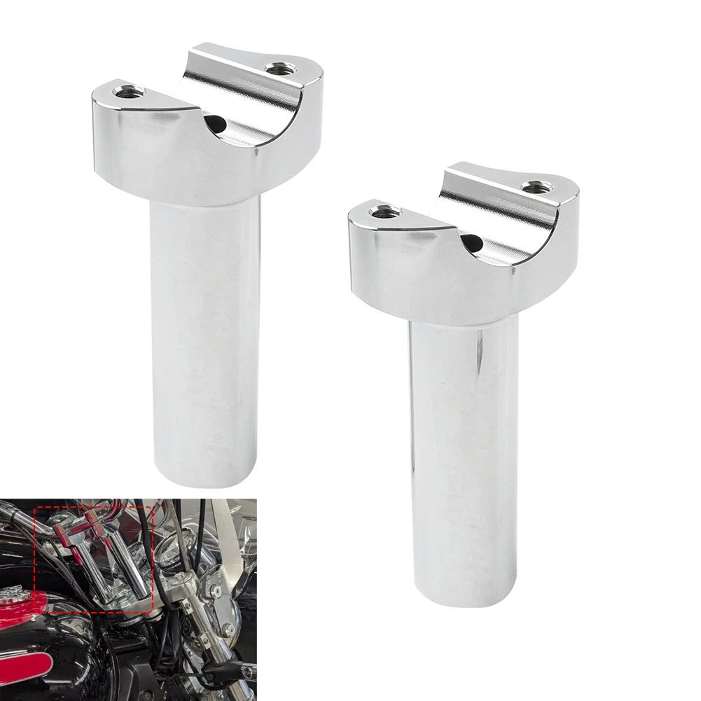 Chrome 4.5" Handlebar Risers for Harley Sportster Dyna Softail (1" Bar)