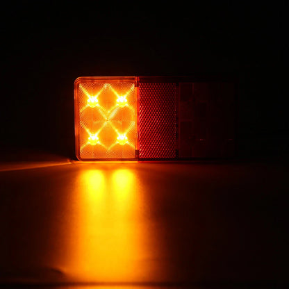 8 LED Tail Lights Brake Rear Turn Signal Lamp Amber+Red for Trailer Truck