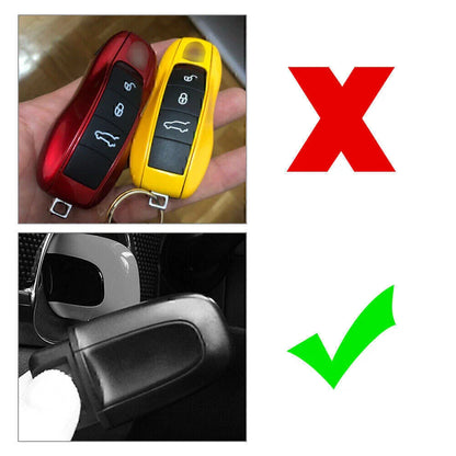 1x White ABS One Button Start Key Cover Case for Macan (2015-2023)