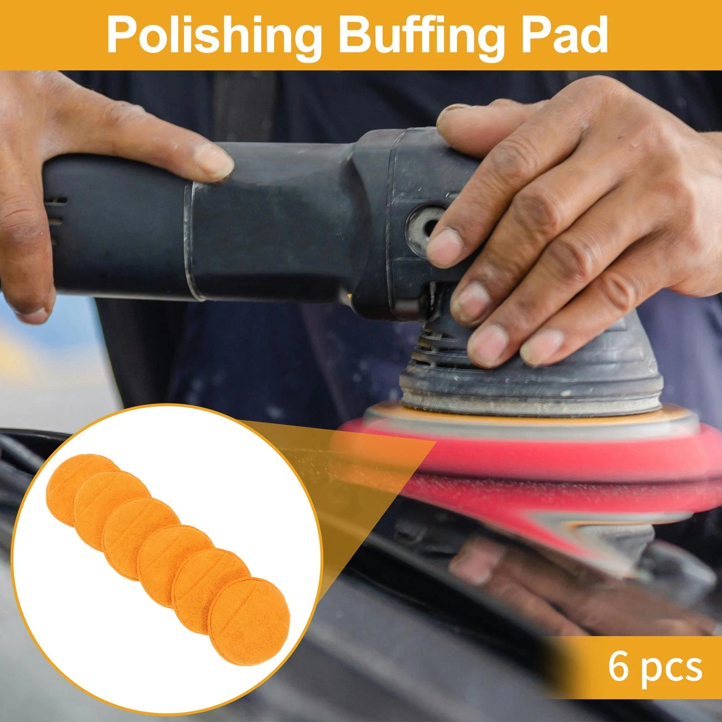 Set of 6 Polishing Buffing Pads for Auto Waxing 12.5cm
