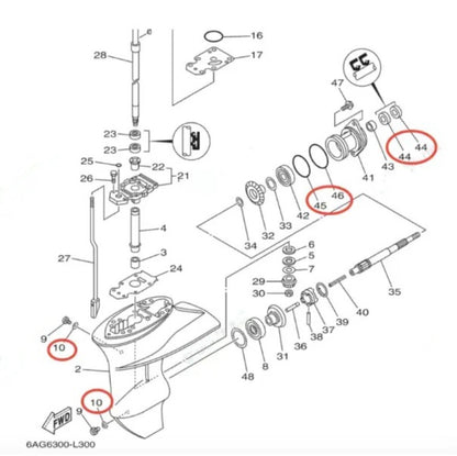 Lower Unit Oil Seal for Yamaha Outboard F9.9 F15 F20