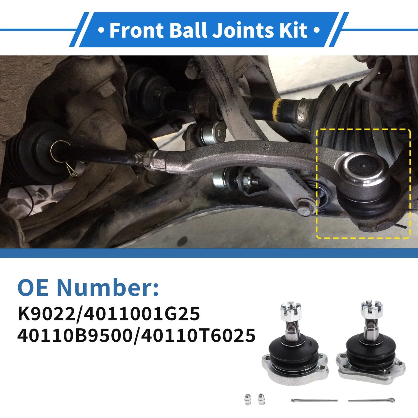 2 Pcs Front Upper Ball Joints for Nissan Pathfinder (1987–1995) No.K9022/4011001G25