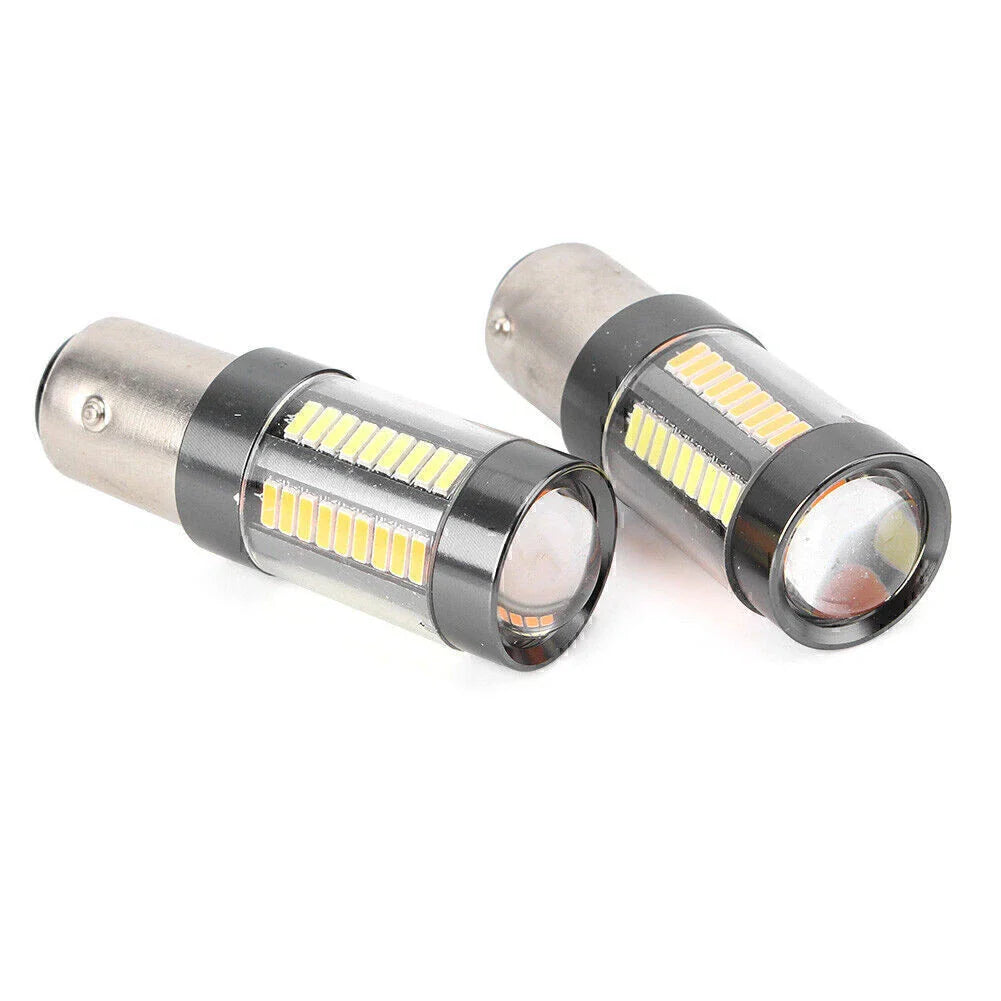 Pair Amber White Switchback 1157 LED Turn Signal Bulbs for Car