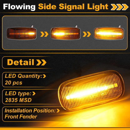 Side Marker Fender Light 261609Y000 for Infiniti M35 (2006–2007) Transparent Lens