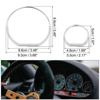 Chrome Speedometer Gauge Dial Rings Trim Decoration Frame Kit for BMW E46 M3