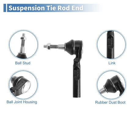 Set of 4 Front Inner Outer Tie Rod End Links for Chevrolet Malibu (2004–2012) No. ES800086
