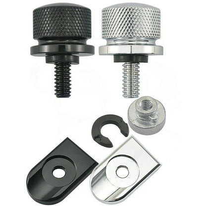 Black/Chrome Rear Fender Seat Bolt Tab Cover for Harley