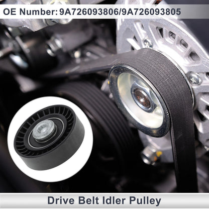 Drive Belt Idler Pulley for Porsche Cayenne (2020–2024) No. 9A726093806 Black