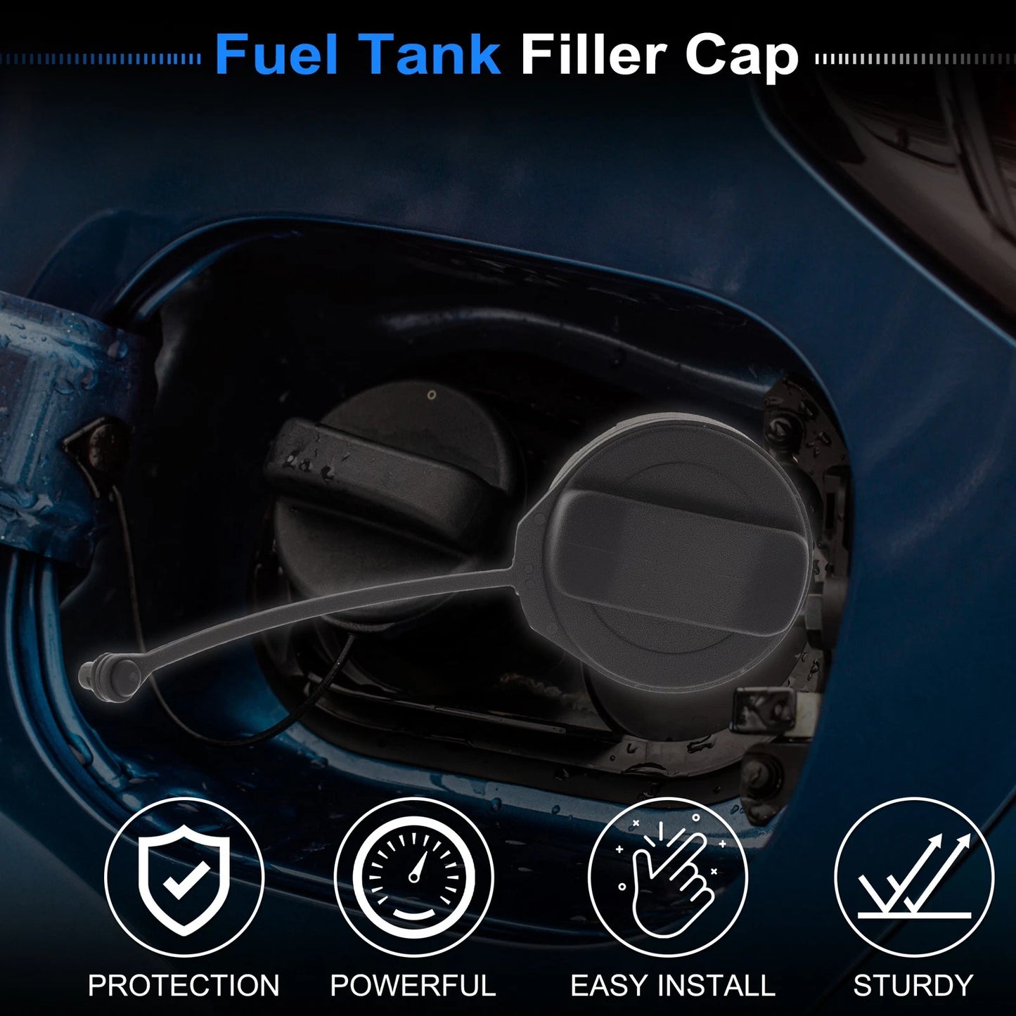 Gas Cap for Audi A1 (2010–2018) No. 7E0201550B Black