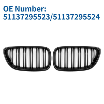 Pair Front Upper Bumper Grille for BMW 2 Series F22 (2014–2021) Matte Black