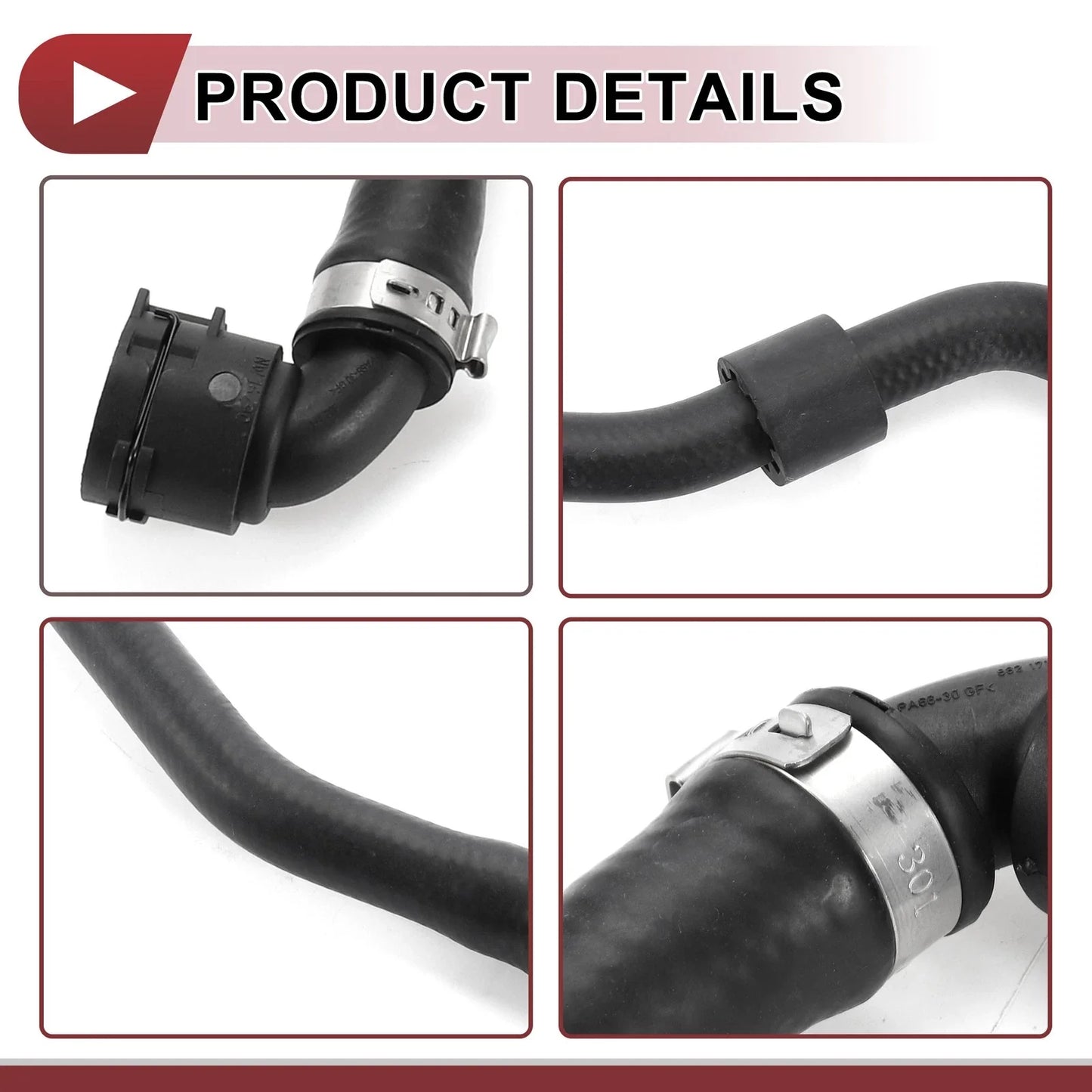 Heater Hose for Mercedes-Benz C300 2015-2018 2 x Rubber Black