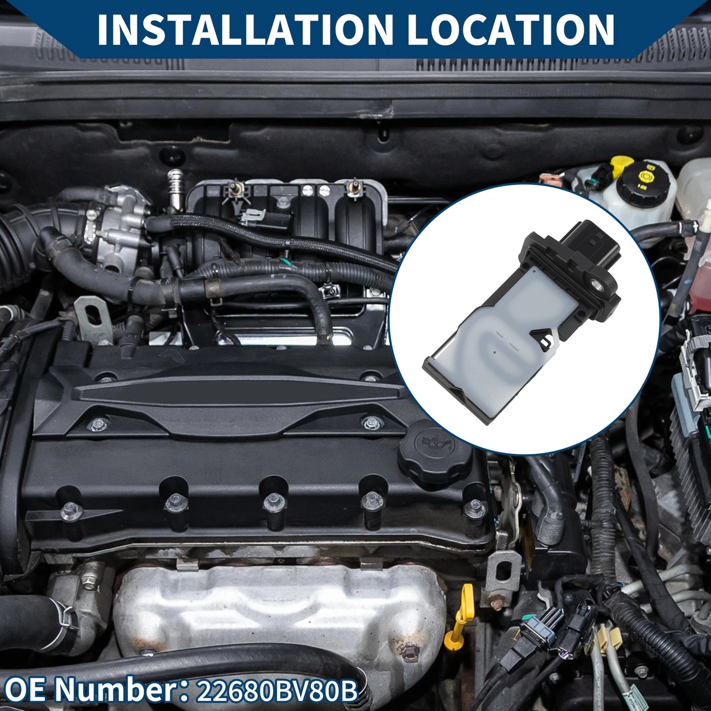 Mass Air Flow Sensor Meter No. 22680BV80B for Nissan Altima (2016–2018)