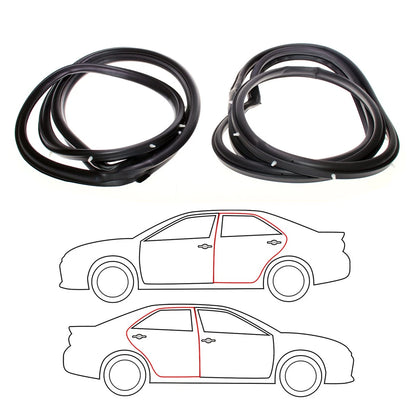 Rear Door Weatherstrip Pair for Mitsubishi Mirage Lancer (1992–2002)