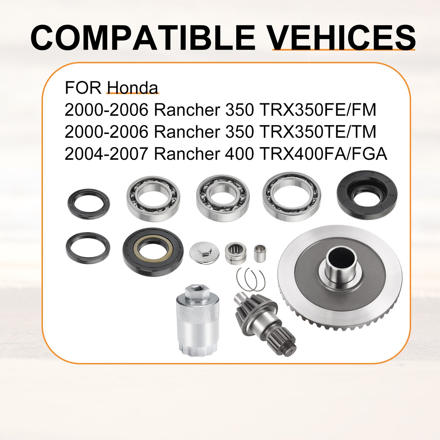 Rear Differential Ring Pinion Gear Bearing for Honda TRX350FE/FM/TE/TM (2000–2006)