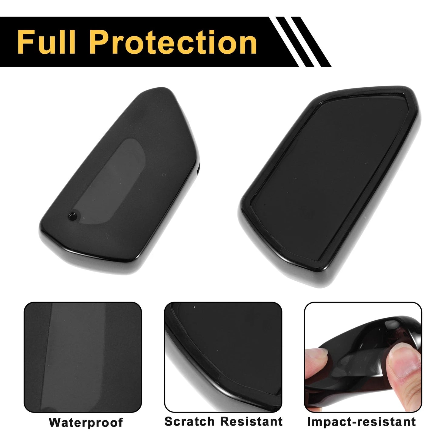 Black TPU Car Key Case for VW Golf 8 (2020–Present) - 3 Buttons