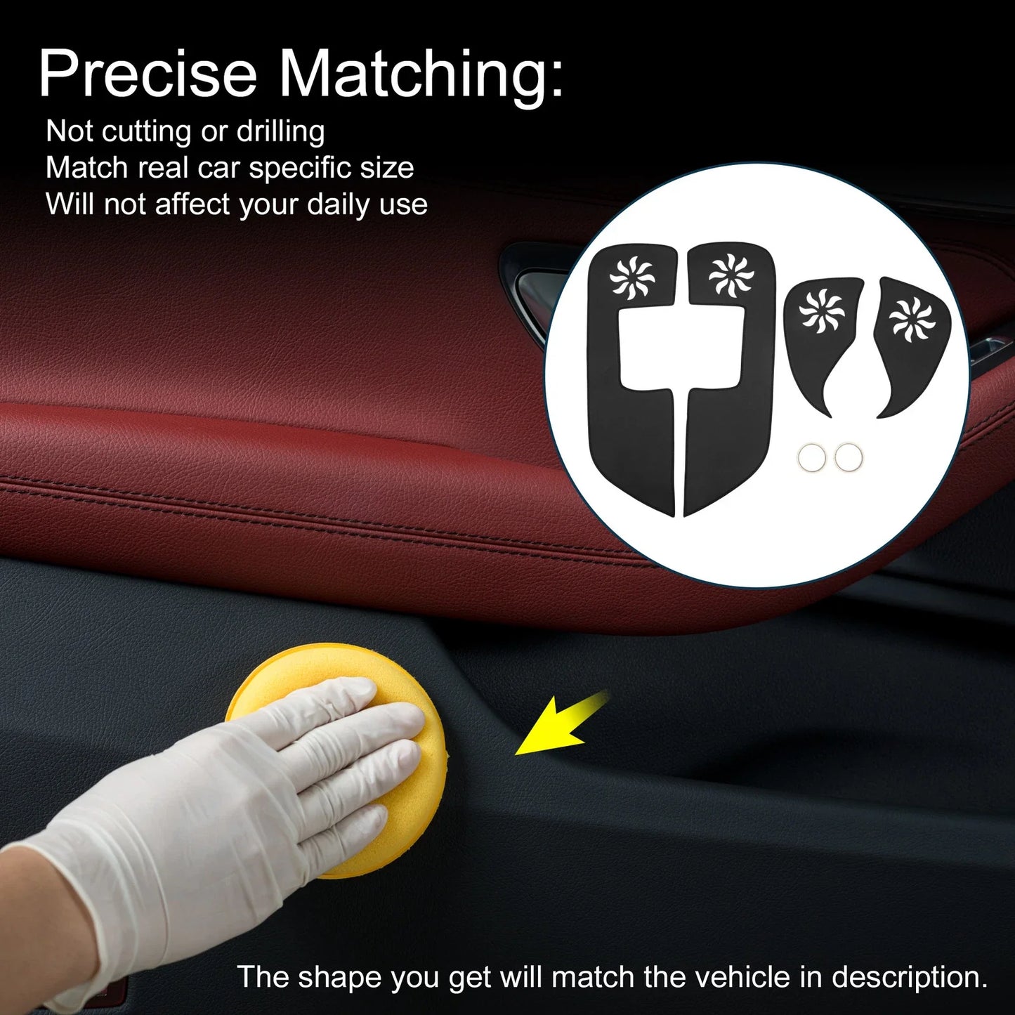 Car Door Anti Kick Pad Sticker Protector for Lexus CT200H (2011-2014) Black